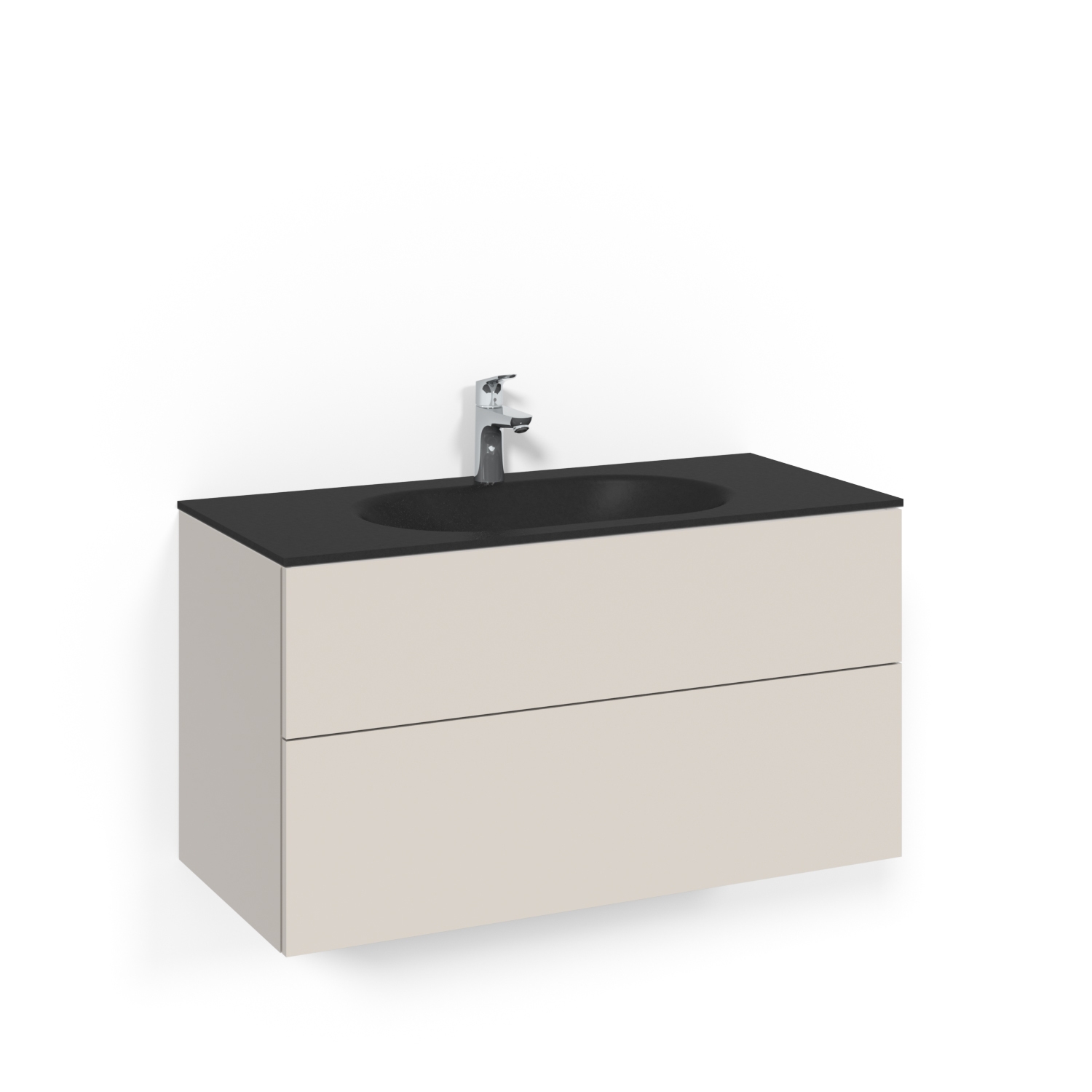 Tvättställsskåp Macro Design Crown Push Open Med Glastvättställ