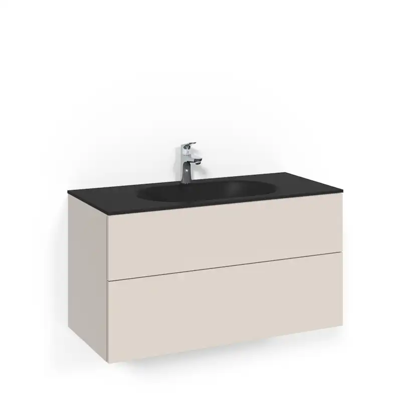 Tvättställsskåp Macro Design Crown Push Open Med Glastvättställ