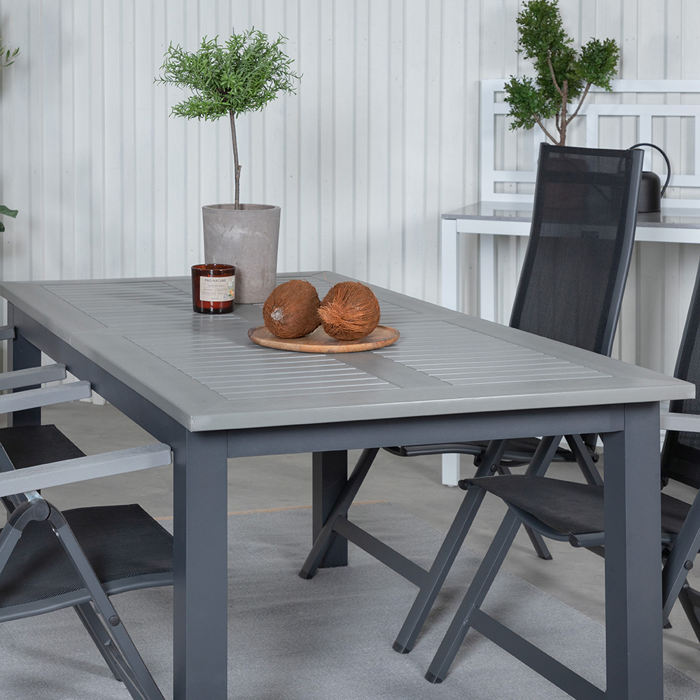 Matgrupp Venture Home Aleyna 160 Svart med 4 Aleyna Positionsstolar