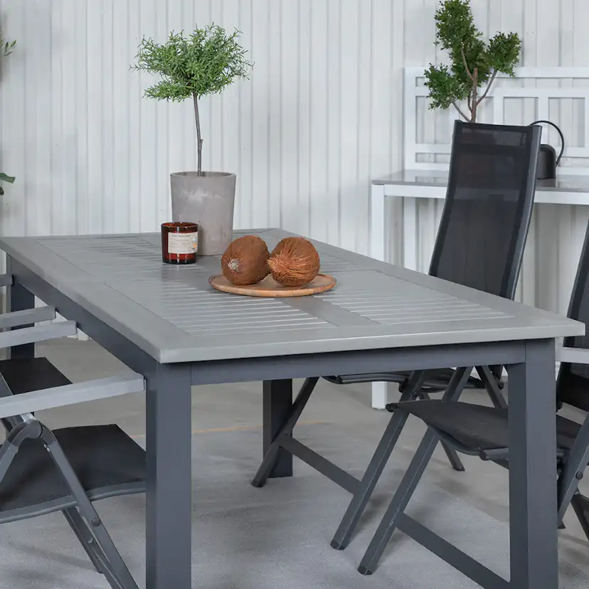 Matgrupp Venture Home Aleyna 160 Svart med 4 Aleyna Positionsstolar