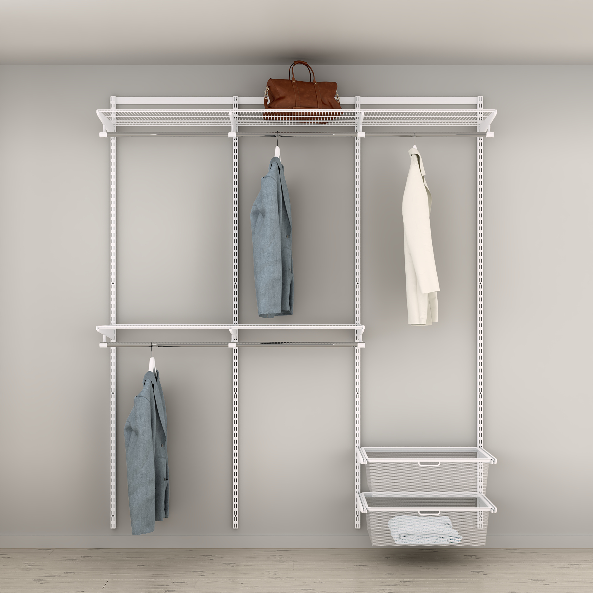 Garderobslösning Elfa Ready Solution Classic 16 186 cm Vit