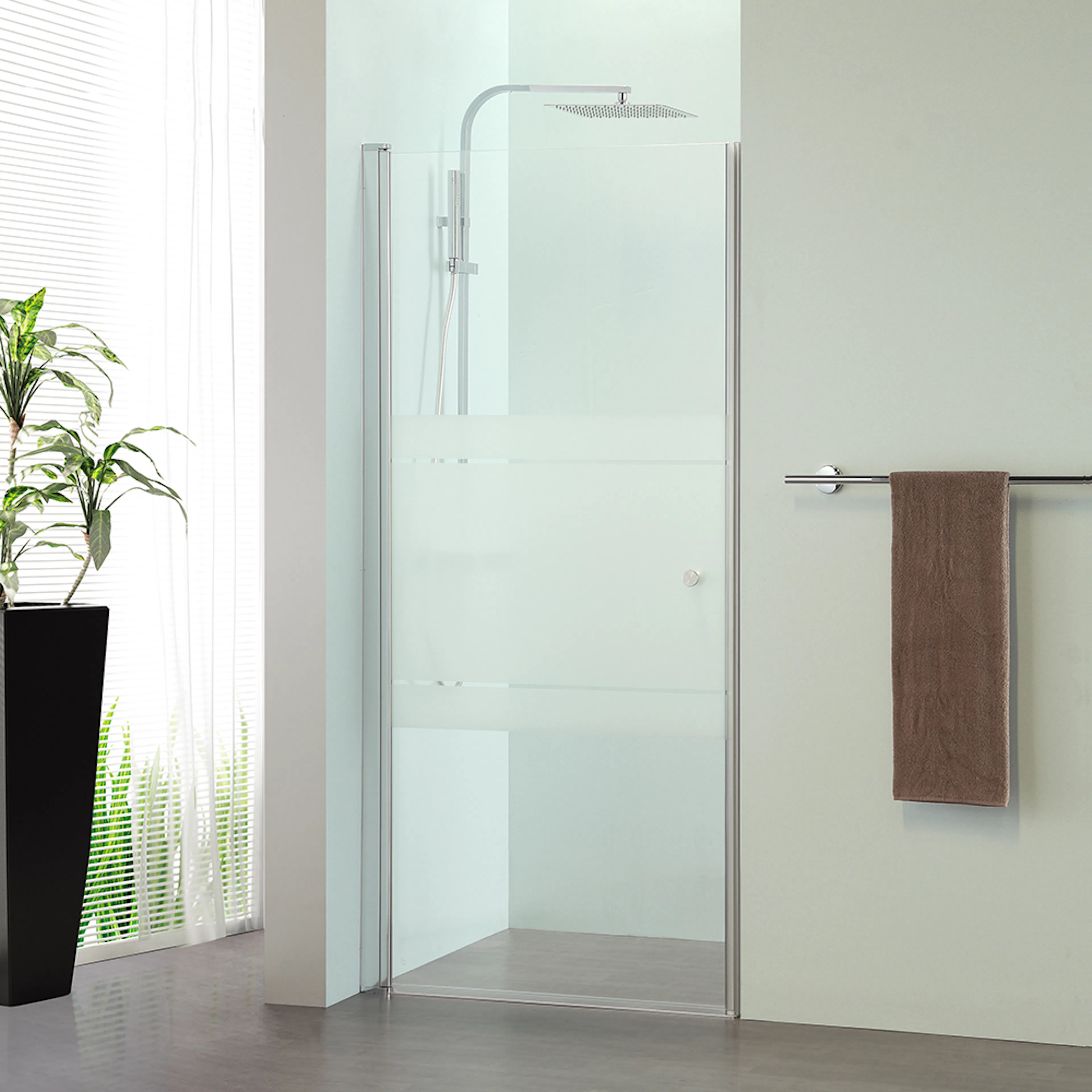 N-DÖRR LUSSO1 HT1 RAK 90 HFR Bredd: 874 mm, Delvis frostat glas, Handtag: 1