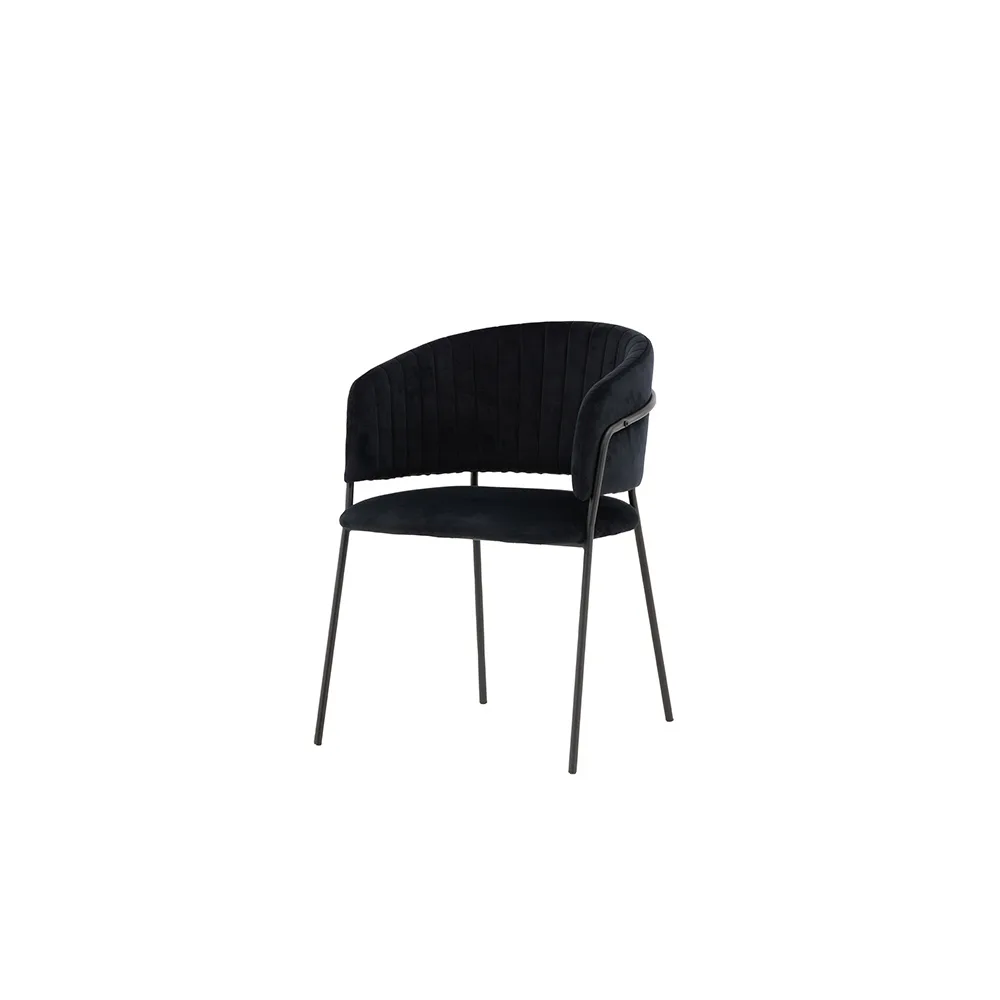 Matstol Selma Venture Home Svart Sammetsklädd Stol 2 st