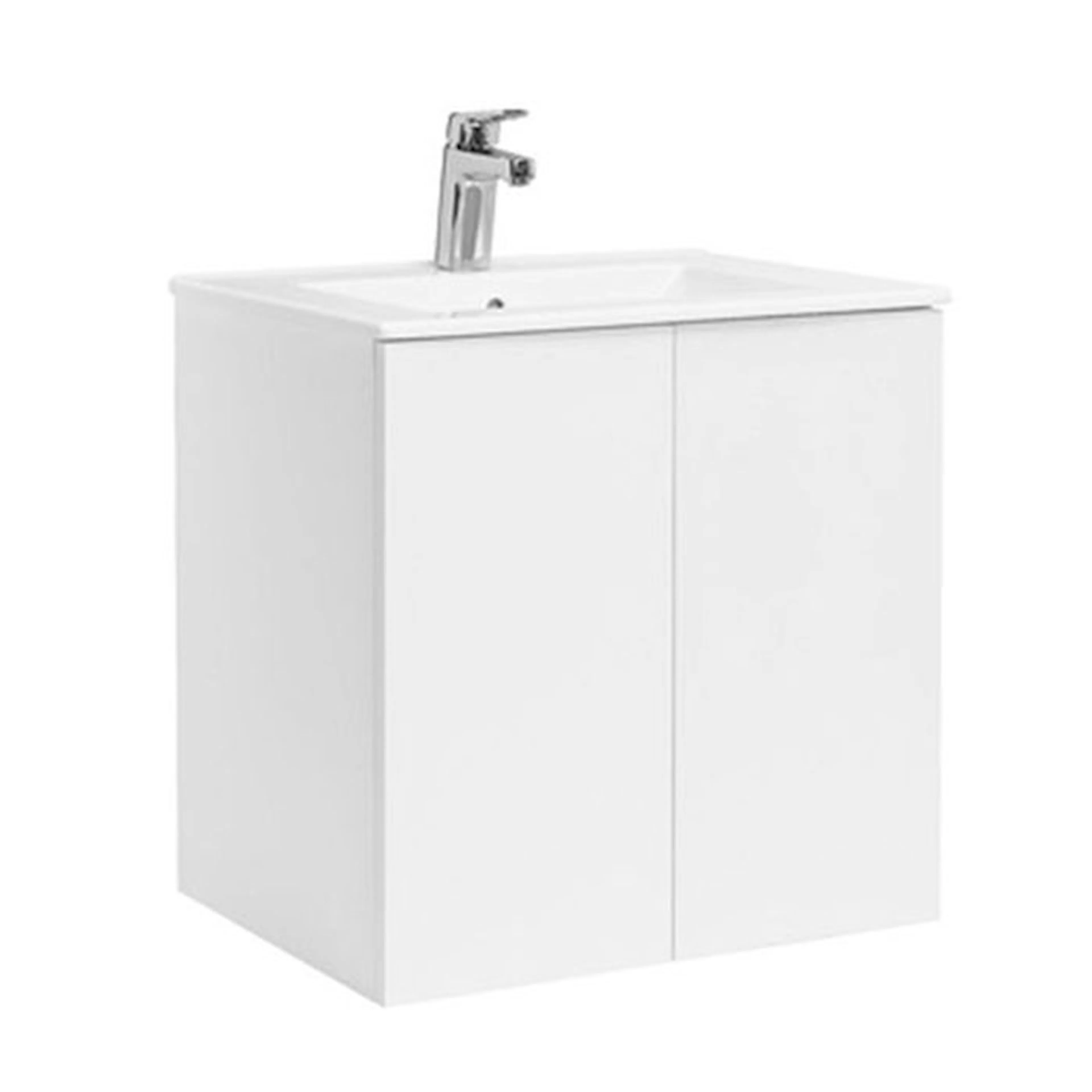 A IS AQU KMD+TS2 60KMP MVIT DÖ BxHxD: 605x605x390 mm, Matt Vit, Tvättställ: Mineralkomposit