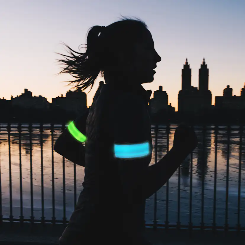 LED-reflexband LogiLink Slap-wrap 2-pack Blå + Grön