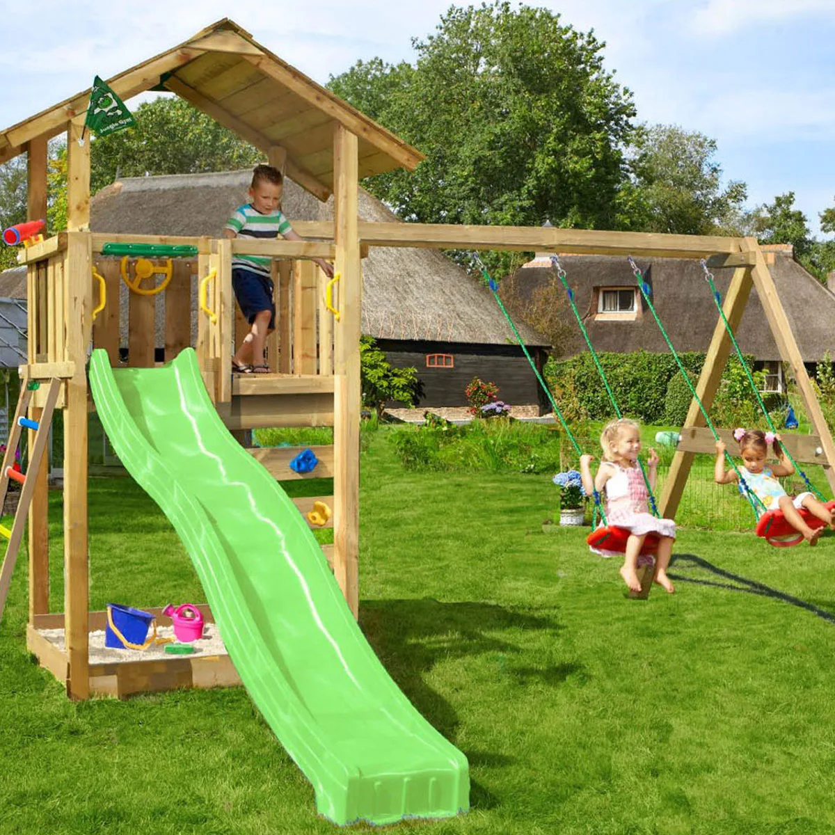 Jungle Gym Sierra lektorn komplett inkl. gungmodul och grön Grön