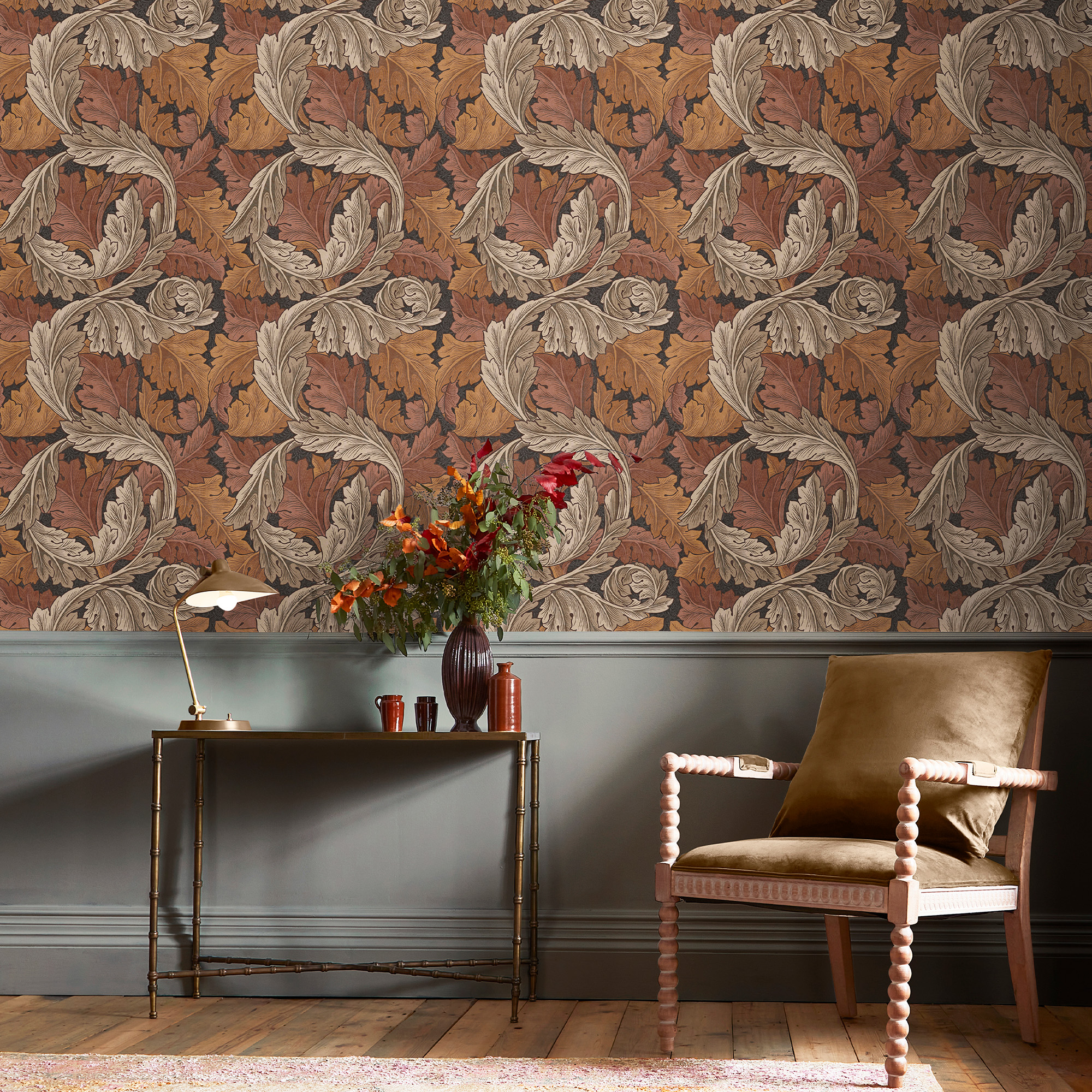 Tapet William Morris At Home Acanthus 124224 EasyUp, Mönstrad Orange