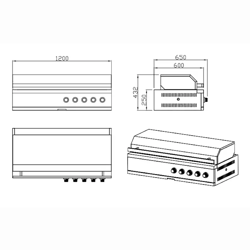 Integrerbar Gasolgrill MyOutdoorKitchen Nordic Line 5 Brännare