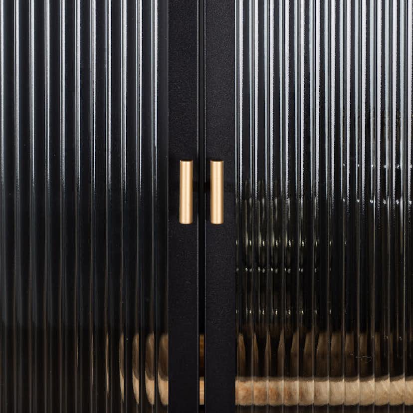 Vitrinskåp Venture Home Garis Svart Stål 160cm