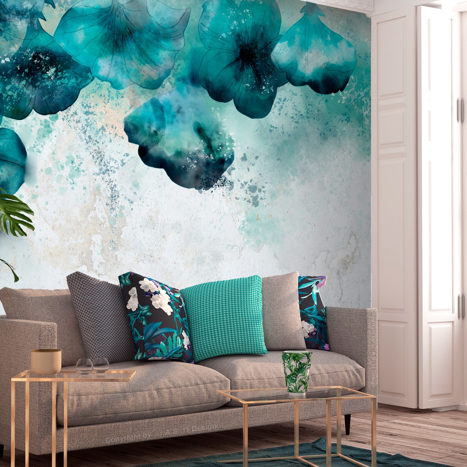 Fototapet Arkiio Blue Poppies