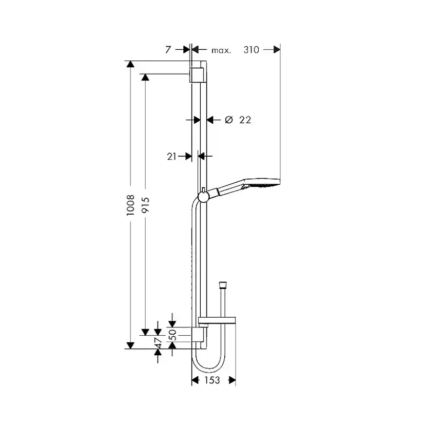 Duschset Hansgrohe Raindance Select S120 3jet Krom