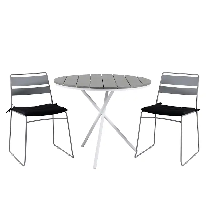Matgrupp Venture Home Pandi Rund med 2 Liva Stolar