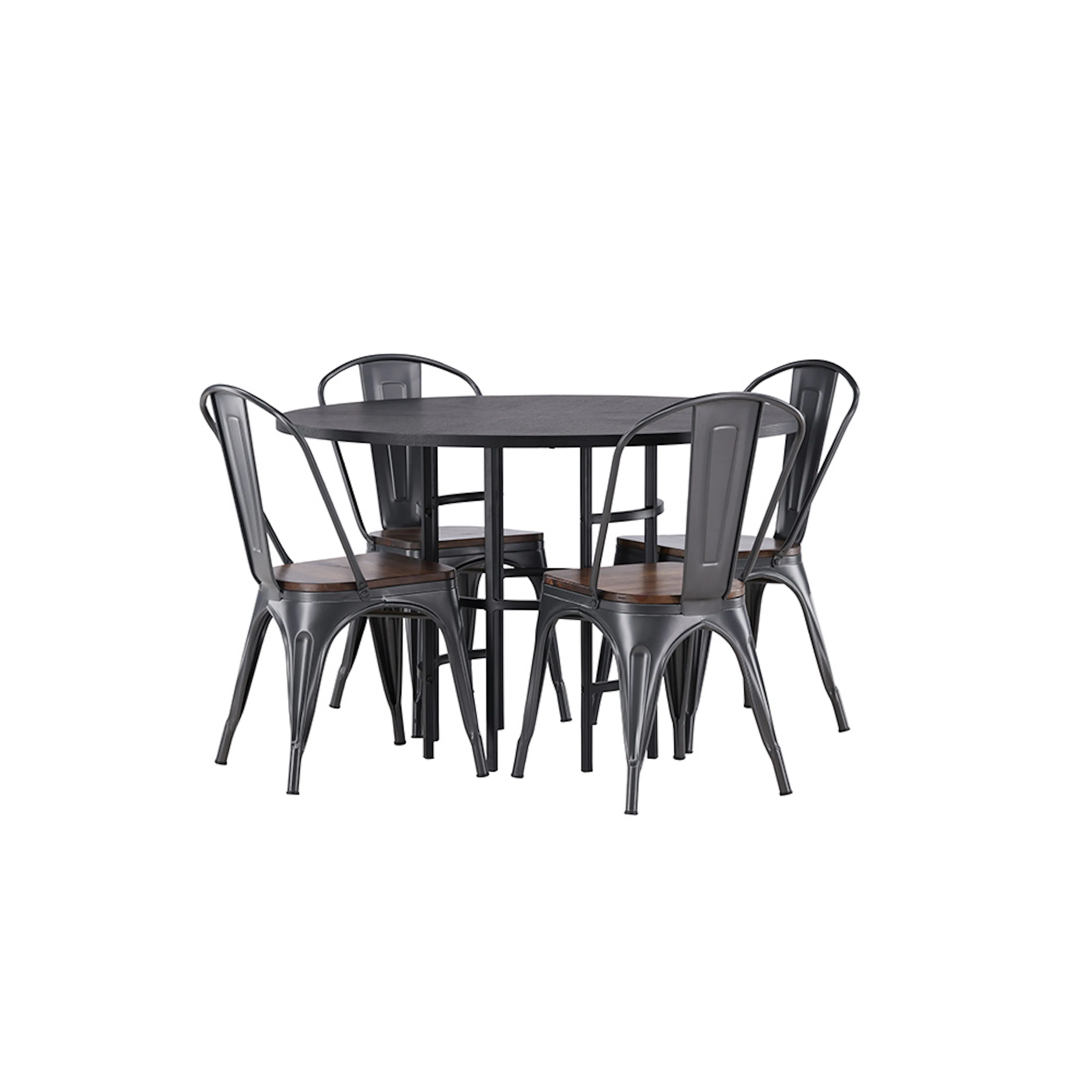 Copenhagen Dining Table - Black / Black Veneer +Tempe Dining Svart/Valnöt