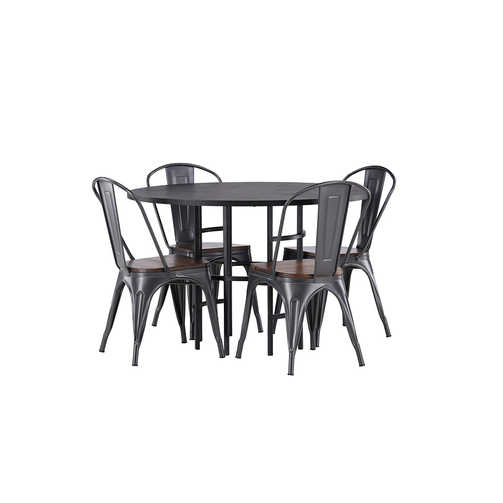 Matgrupp Venture Home Copenhagen Ø 115 cm med 4 Tempe Stolar
