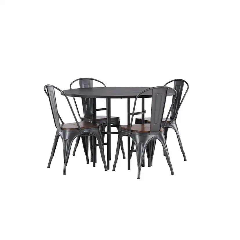 Matgrupp Venture Home Copenhagen Ø 115 cm med 4 Tempe Stolar