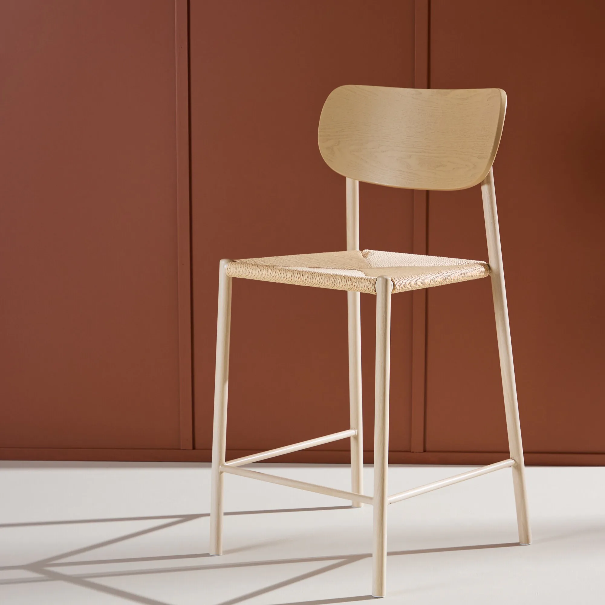 Polly Bar Chair Backrest - Whitewash / Nature Rope Beige