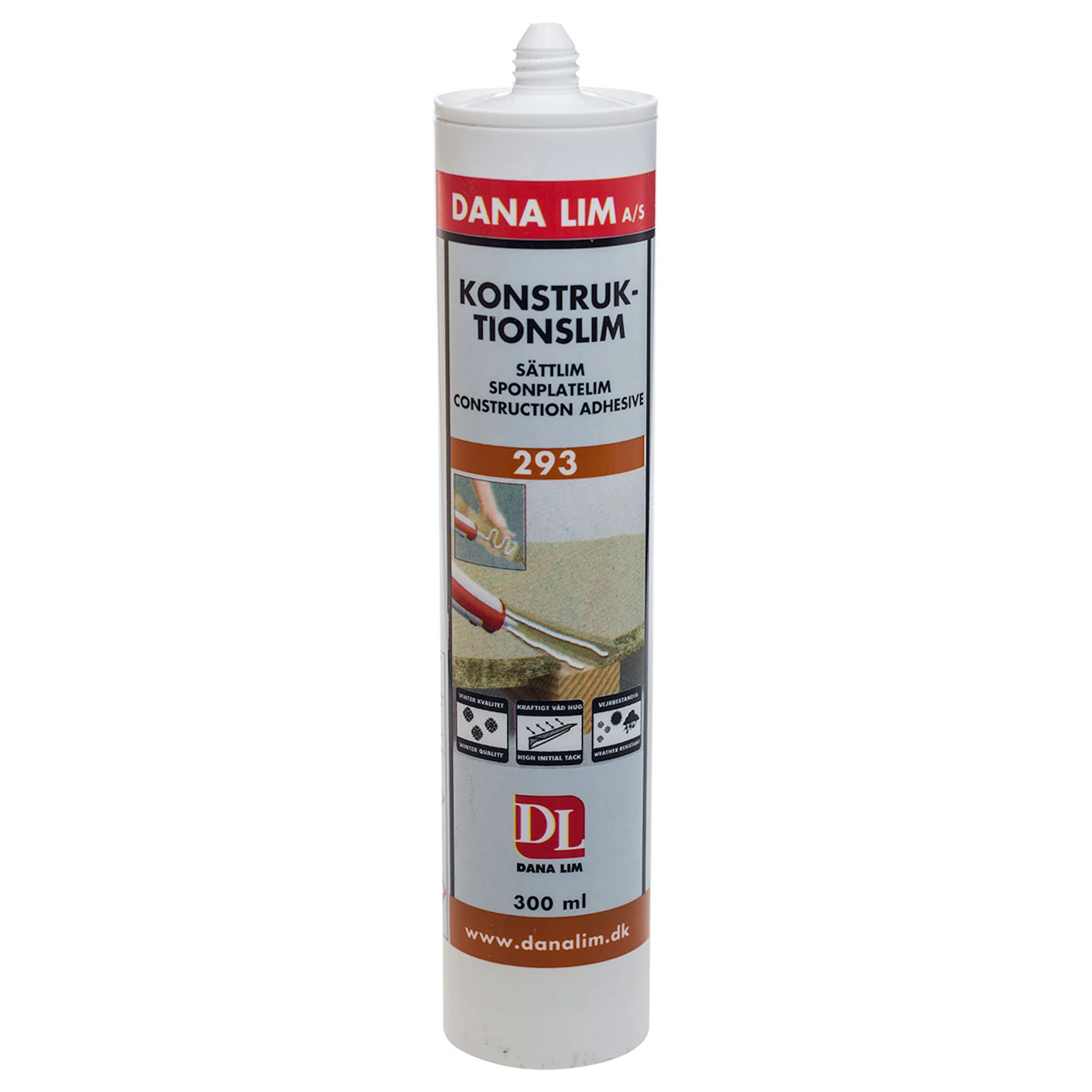 Konstruktionslim Danalim Dana 293 300 ml för Bygg