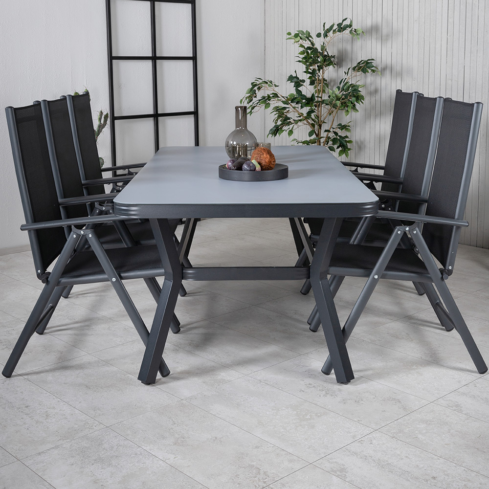 Matgrupp Venture Home Vyn med 6 Bend Matstolar