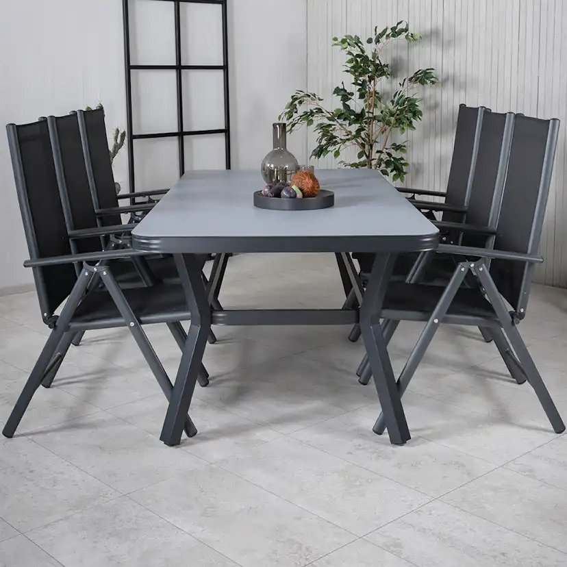 Matgrupp Venture Home Vyn med 6 Bend Matstolar