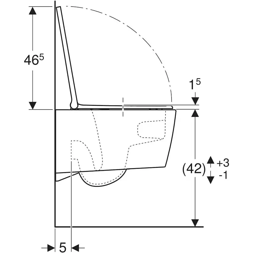 Vägghängd Toalettstol Geberit ONE Turboflush Rimfree
