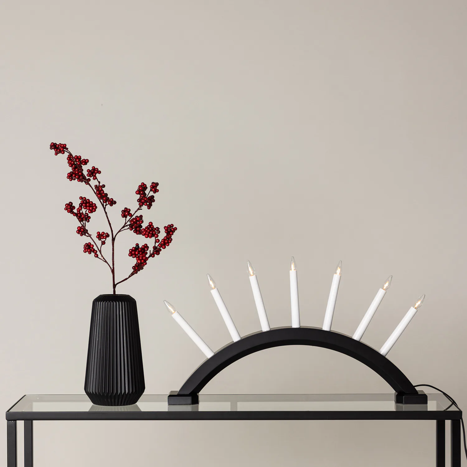 Kebnekaise 55cm Table Lamp - Black / White Svart