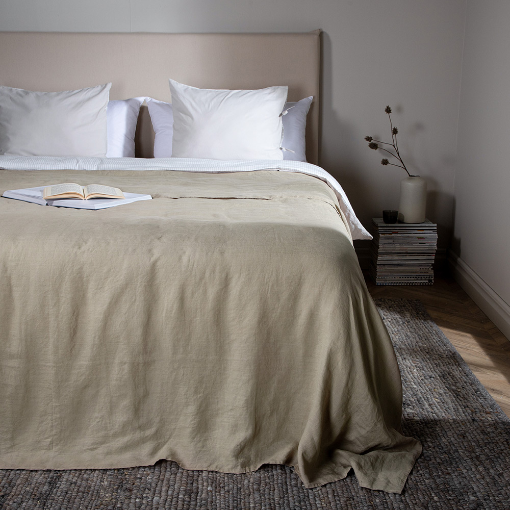 Milo Bedspread Linen Beige 260x260 cm Färg: Beige, Mått: 260x260 cm