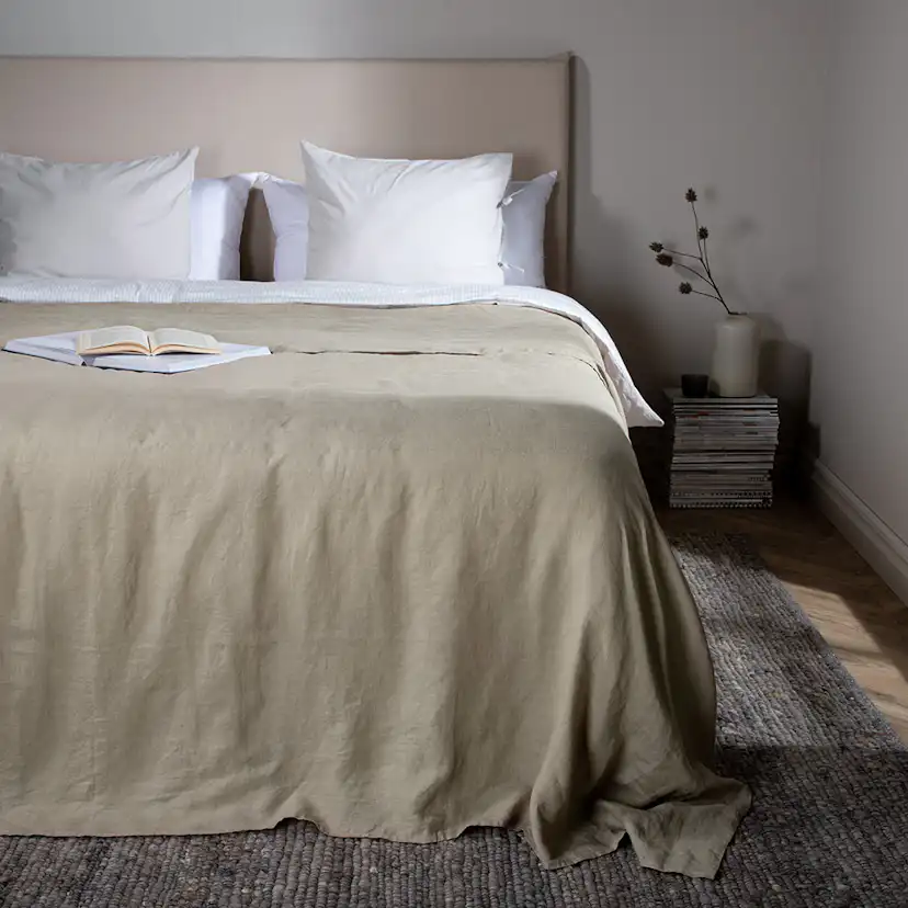 Milo Bedspread Linen Beige 260x260 cm Färg: Beige, Mått: 260x260 cm