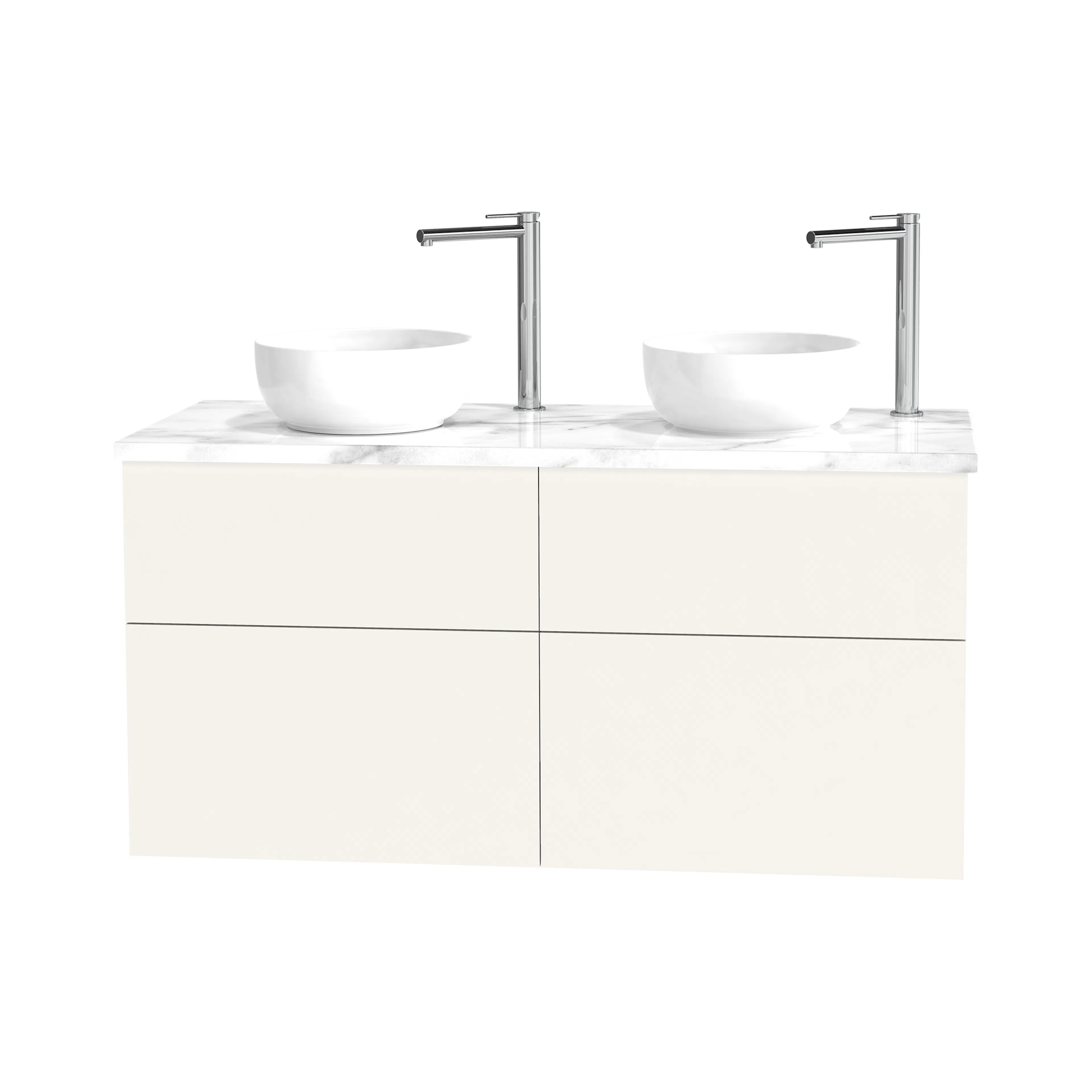 Kommod Miller Badrum City 120, Vit Vit