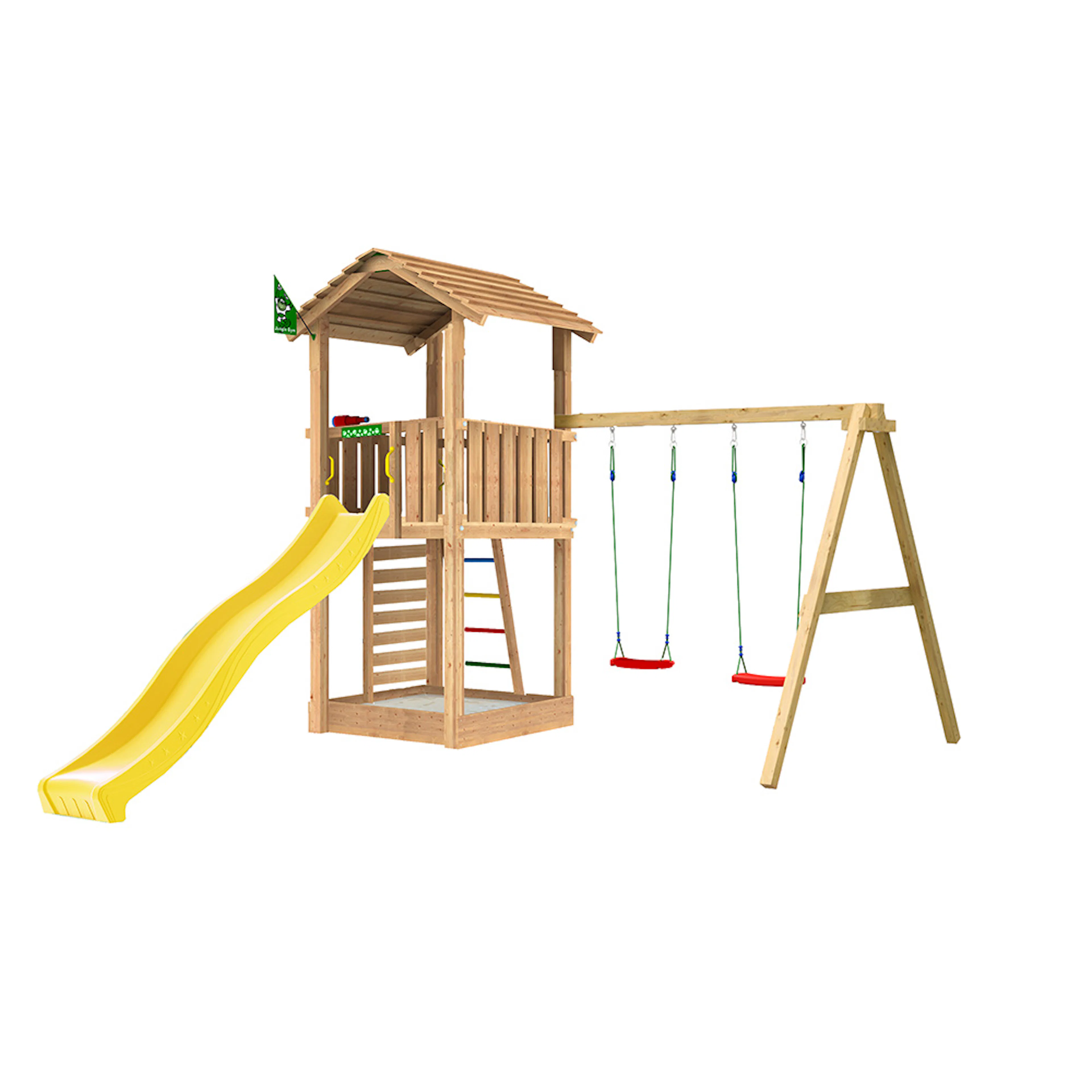 Lektorn Jungle Gym Cottage 2.1 Gungmodul & Gul Rutschkana