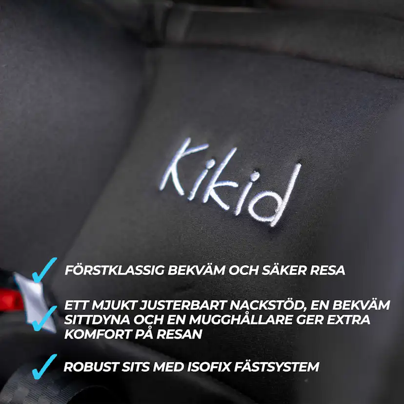 Bilbarnstol Kikid ISOFIX 9-36 kg Black Edition