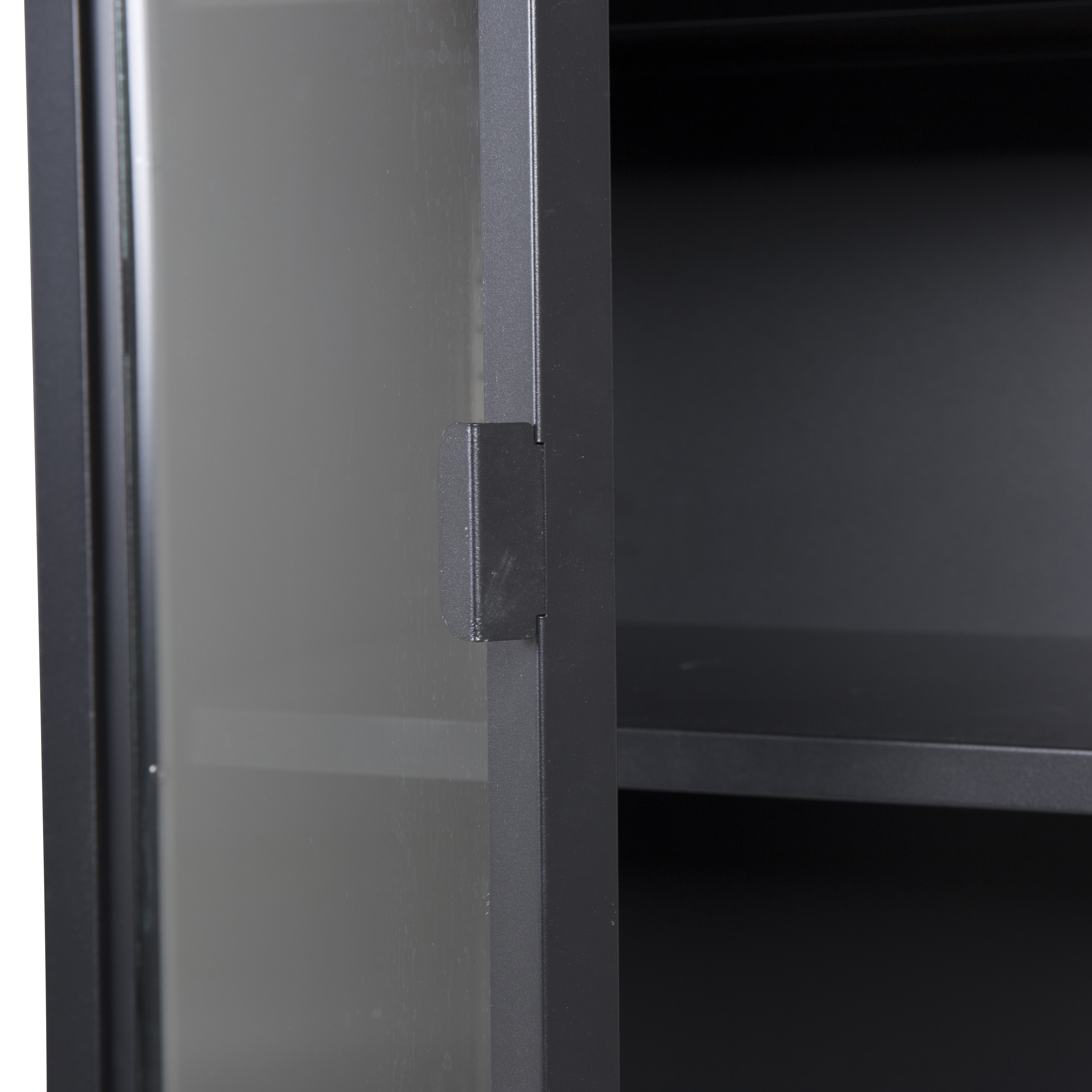 Misha - High Thin Cabinet w shelf - Black Svart