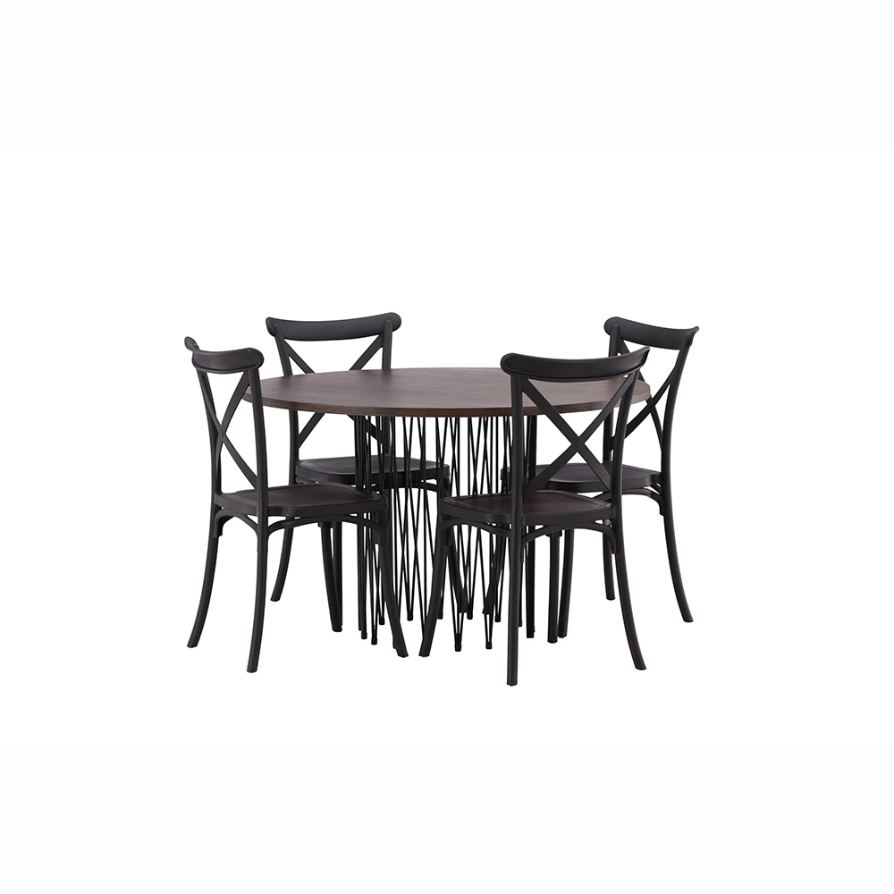Matgrupp furniture/fashion Stone Rund med 4 Crosett Stolar