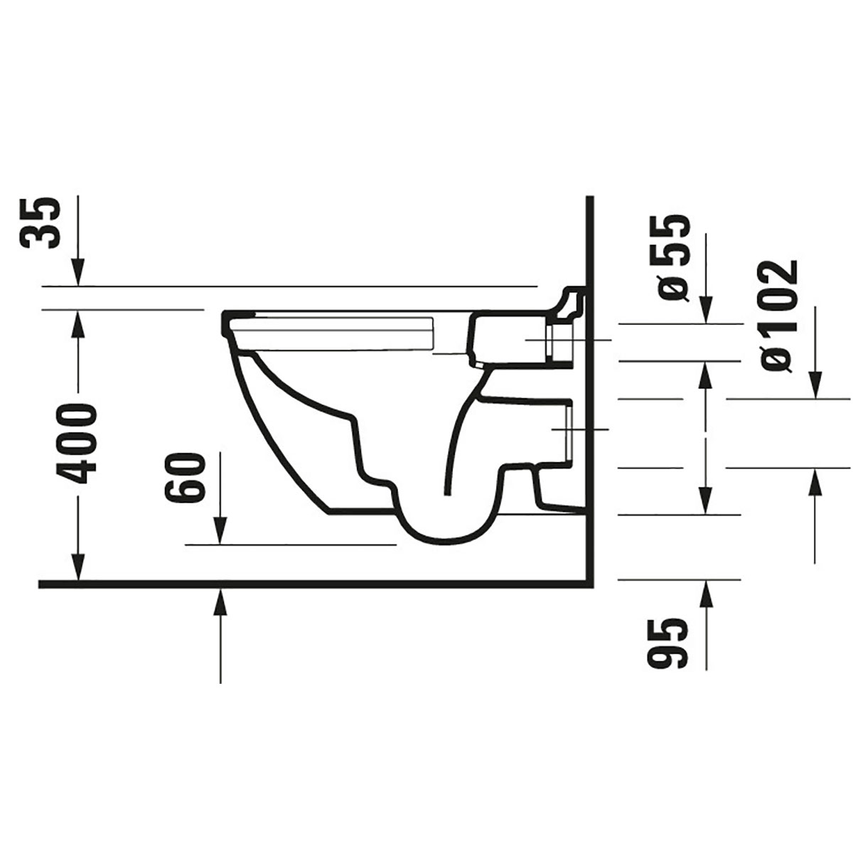 Vägghängd Toalettstol Duravit Starck 3 Rimless