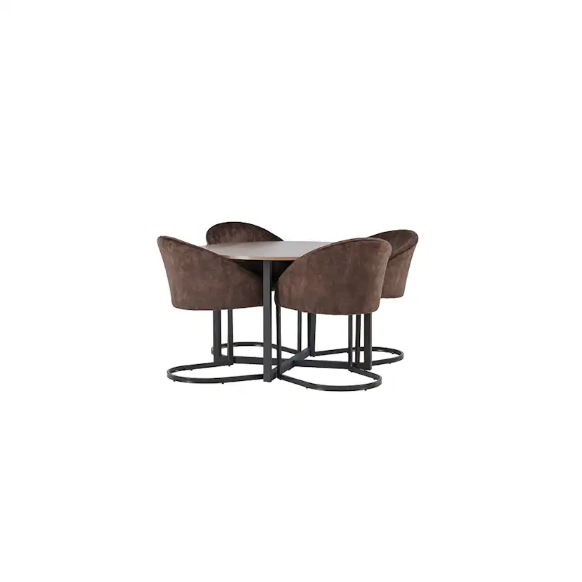 Matgrupp Venture Home Durango Ø120 cm med 4 st Evening stolar