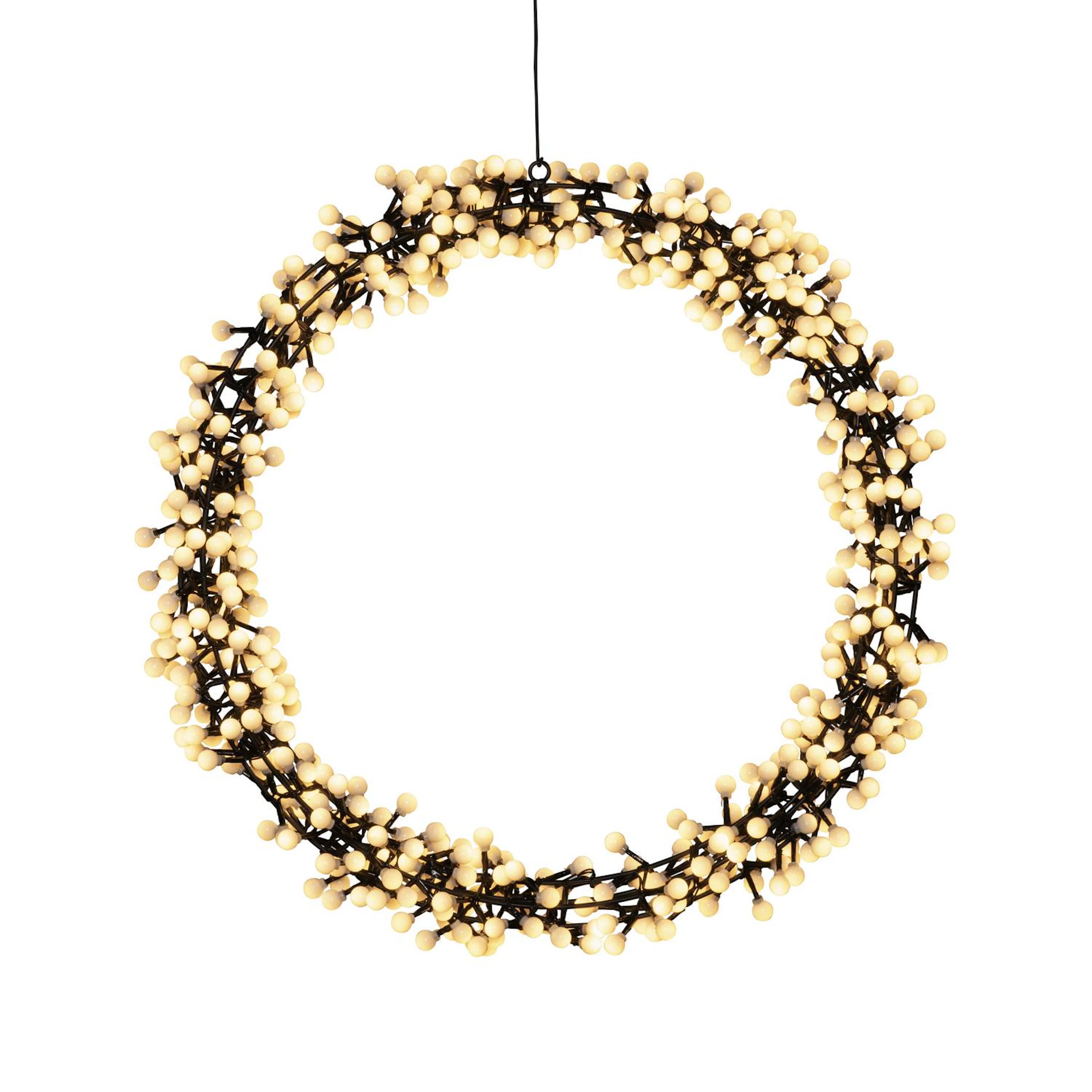 Krans Gnosjö Konstsmide Svart Metall 50 cm LED Varmvit