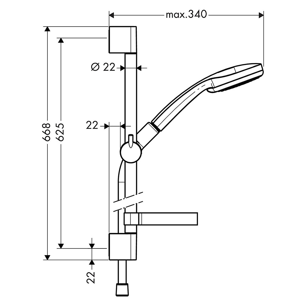 Duschset Hansgrohe Croma 100 Vario 65 cm
