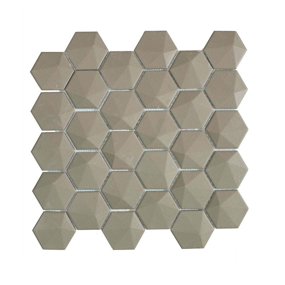 Kakel Natucer Ceramica Natural Hex Grå 3D 6x7 cm