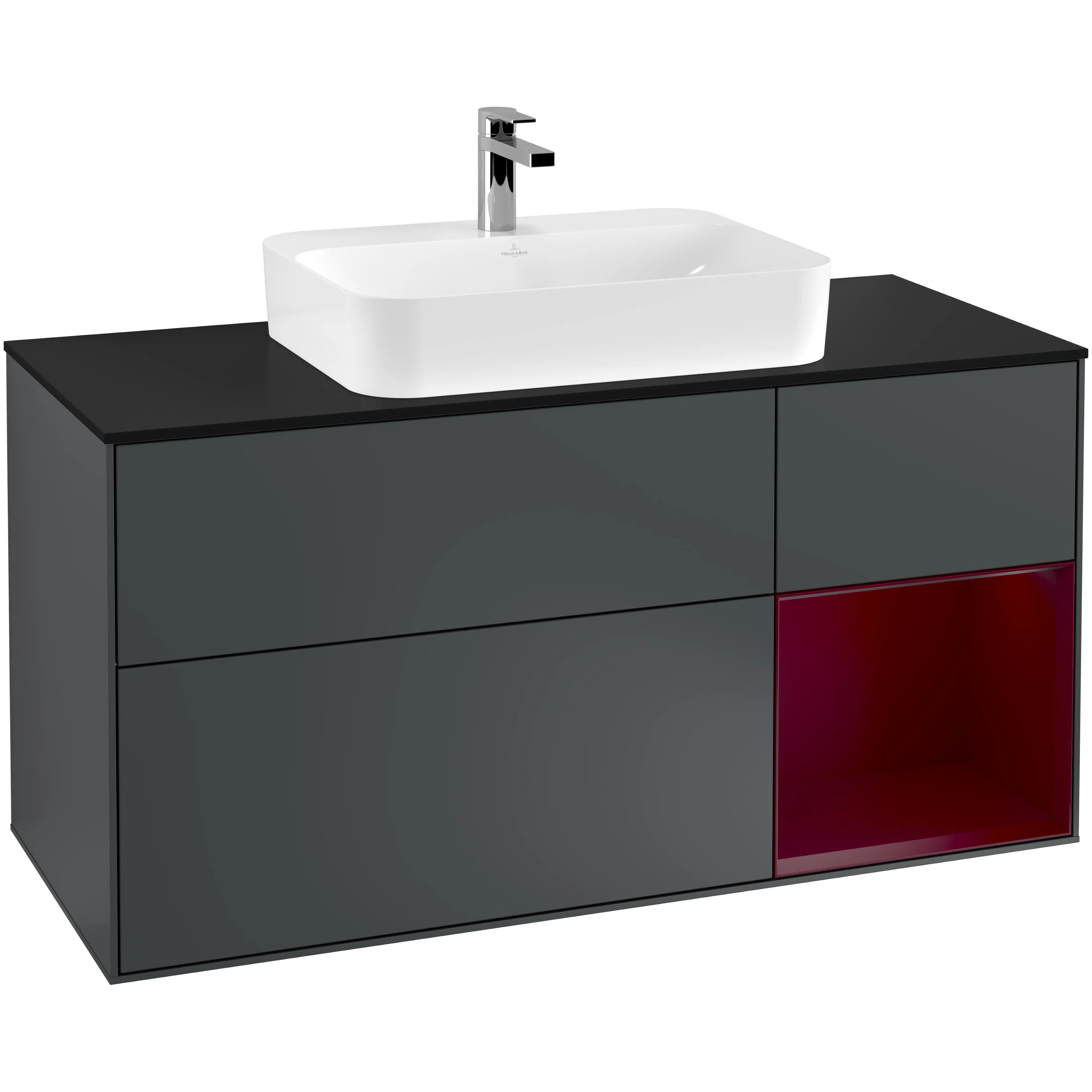 Tvättställsskåp Villeroy & Boch Finion med 3 Lådor Hylla och Bänkskiva för Ytmonterat Tvättställ