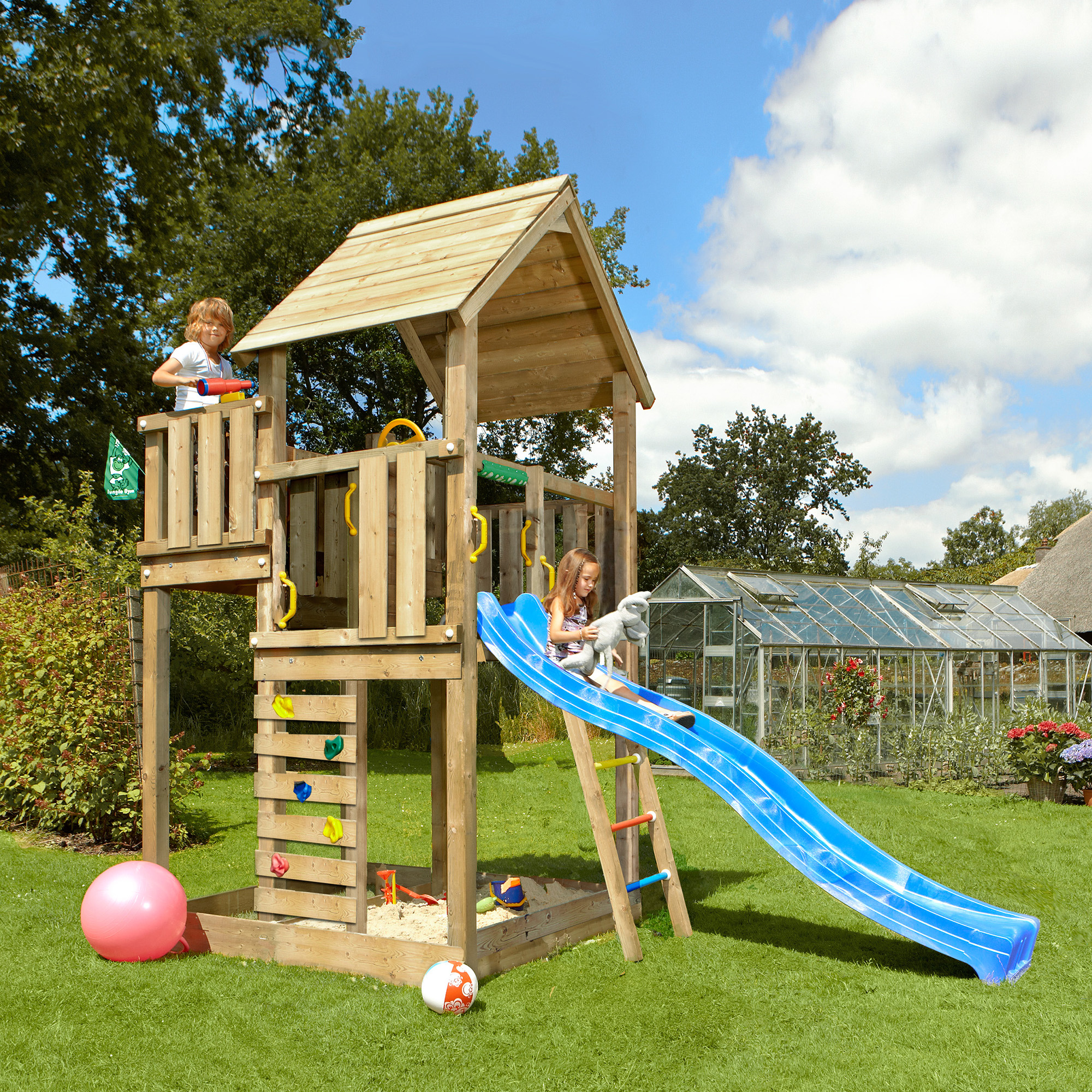 Lektorn Jungle Gym Palace 2.1 Blå Rutschkana