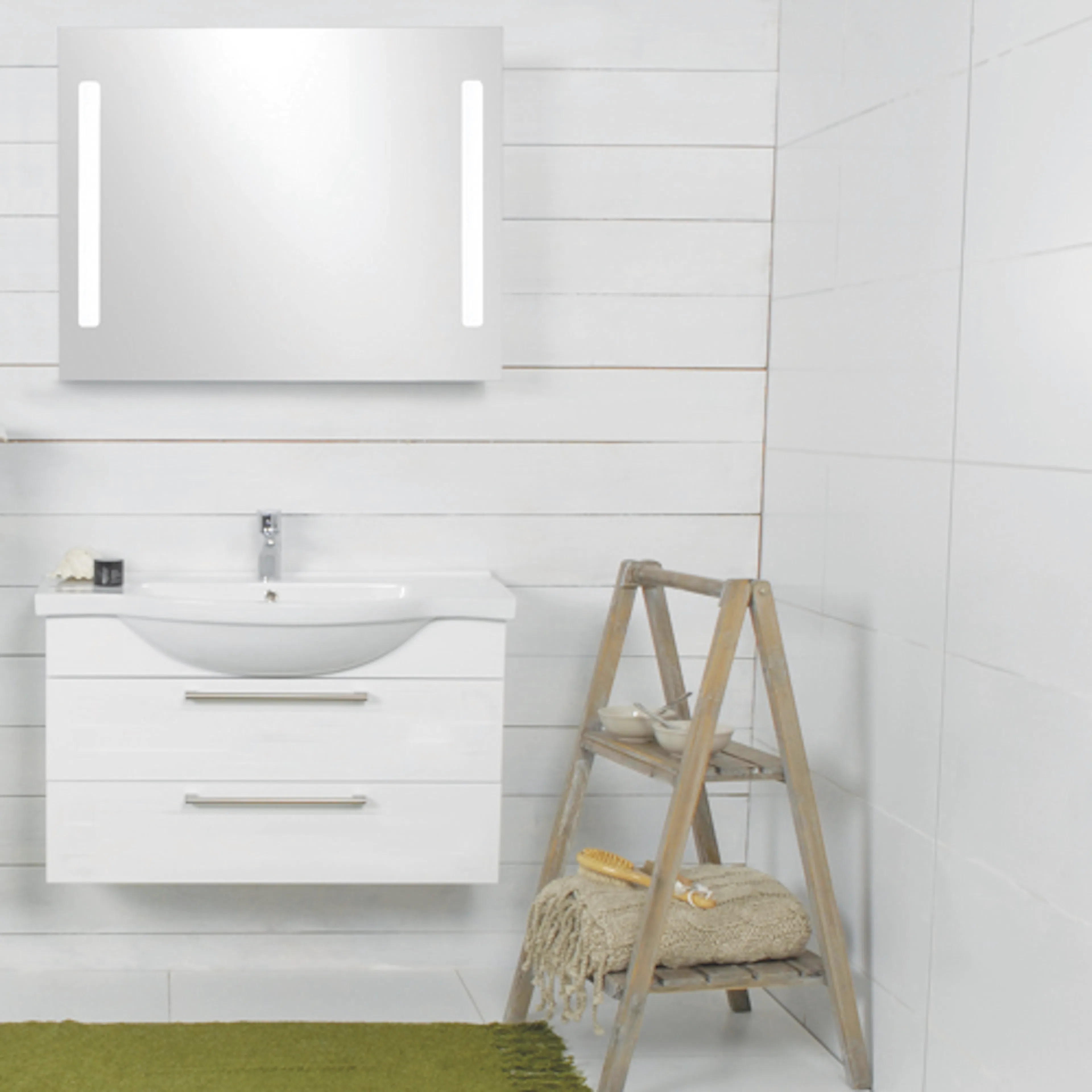 Möbelpaket Noro Newport 600 Spegel Effect Vit Matt