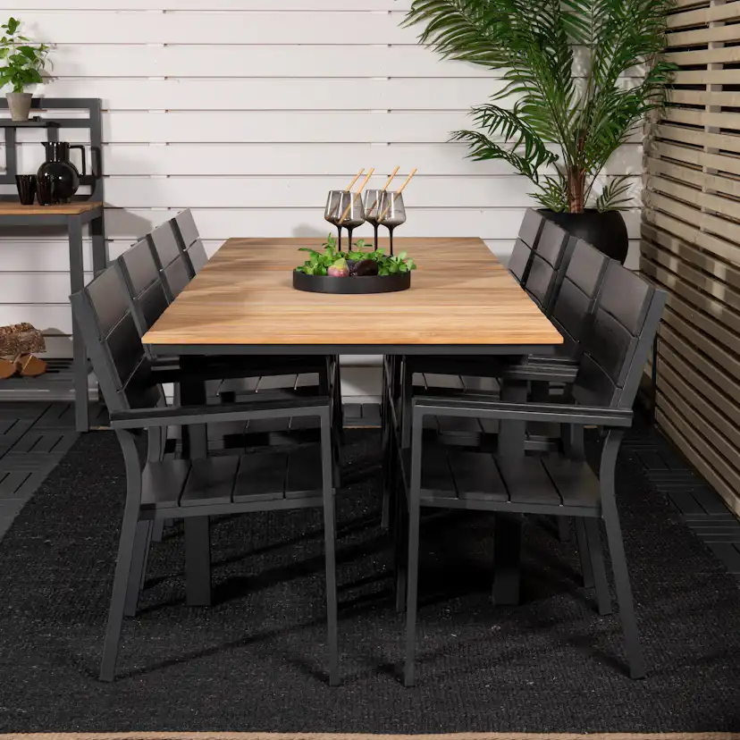 Matgrupp Venture Home Meya 160/240 med 8 Lova Matstolar