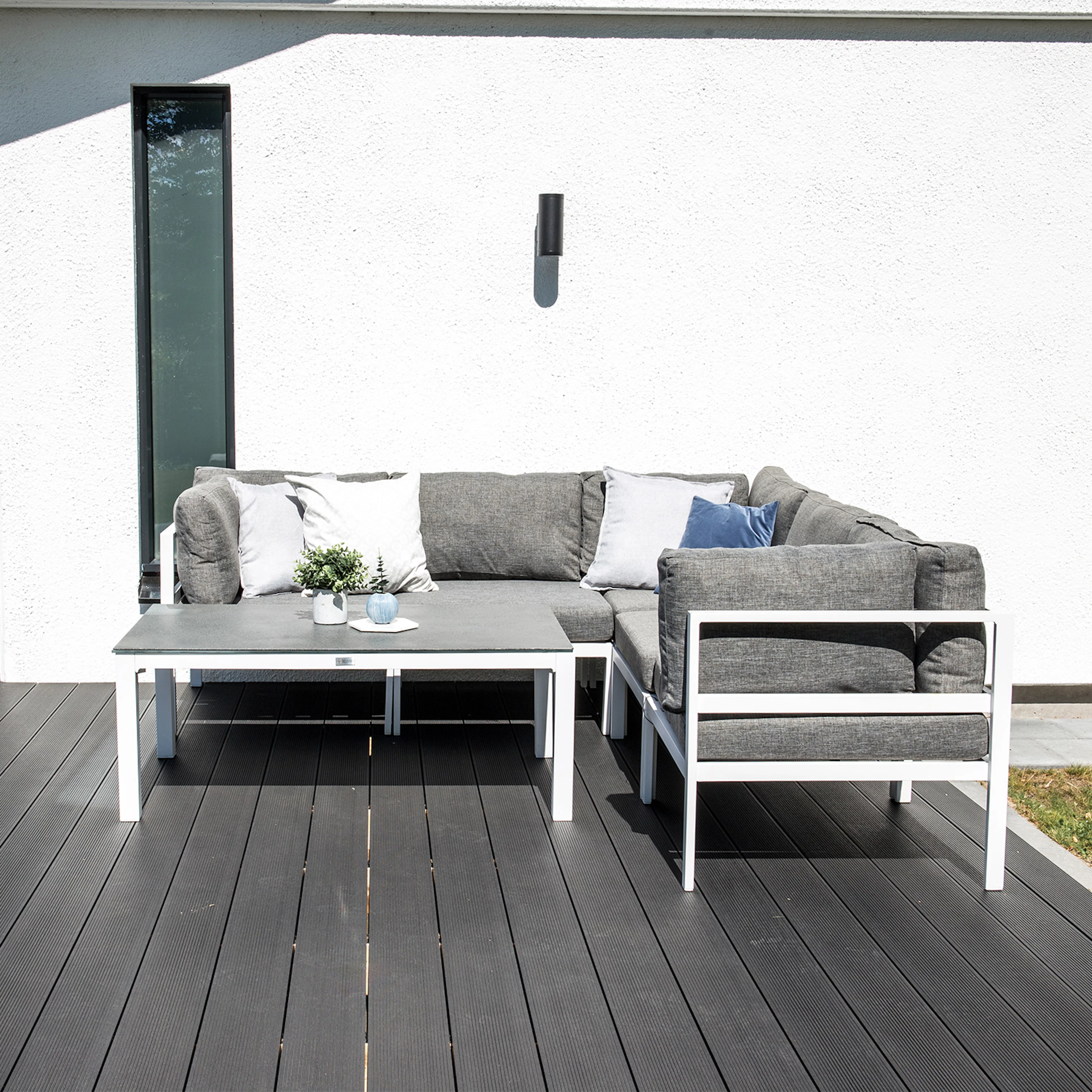 Copacabana soffbord - vit alu / sprayglass Vit