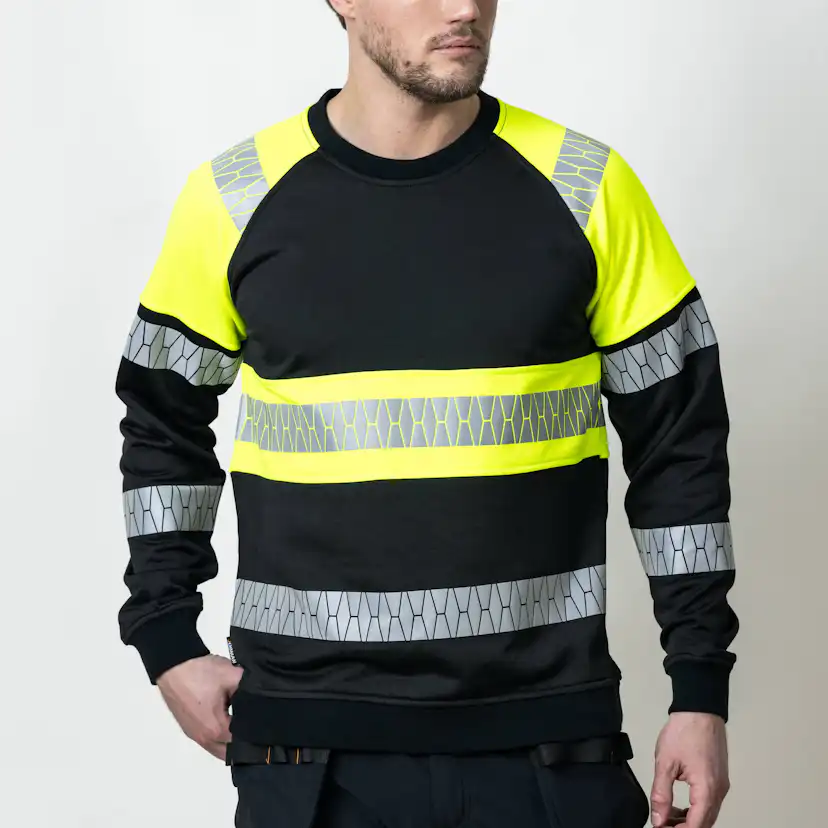 Sweatshirt Jobman Varsel Svart/Gul V