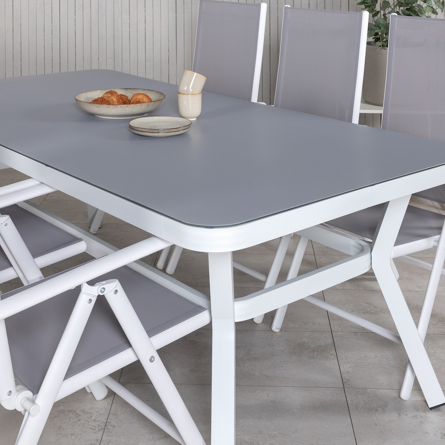 Matgrupp Utomhus Venture Home Virya 160x90 med 6 Break Trädgårdsstolar