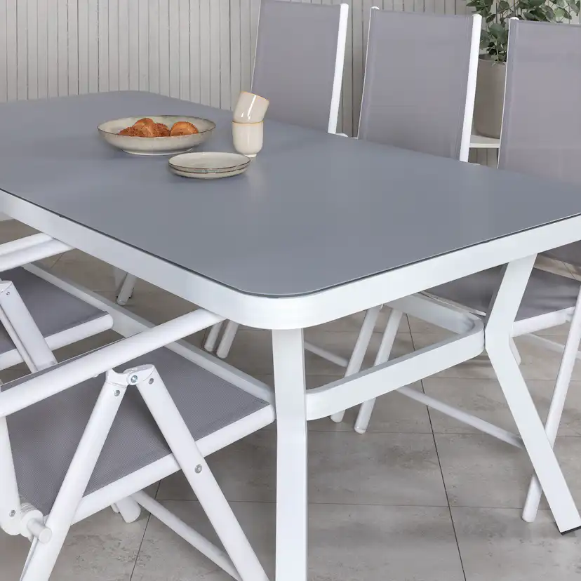 Matgrupp Utomhus Venture Home Virya 160x90 med 6 Break Trädgårdsstolar