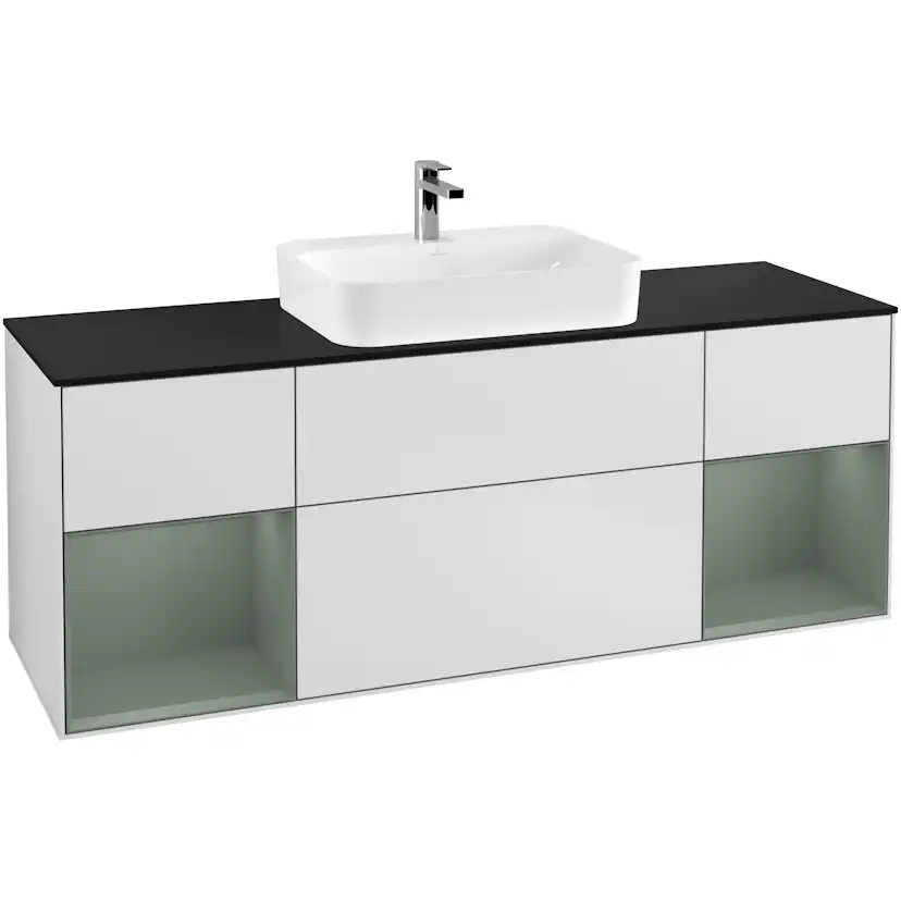 Tvättställsskåp Villeroy & Boch Finion med Två Hyllor och Bänkskiva för Ytmonterat Tvättställ