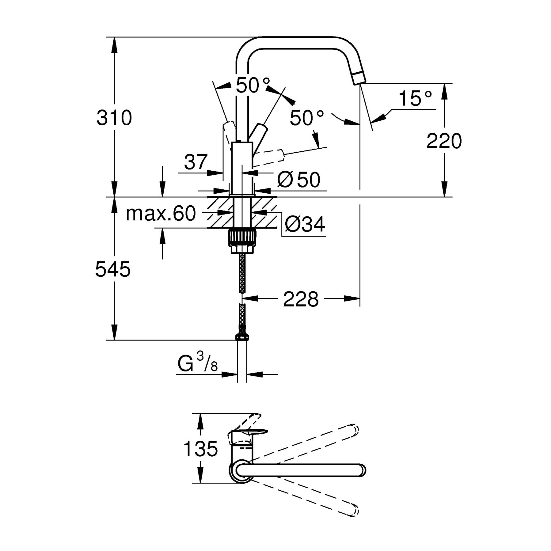 Köksblandare Grohe Start 30470 L-pip
