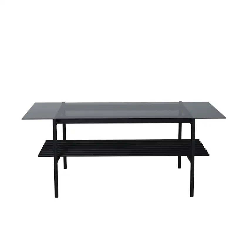 Von Staf Sofa Table - black / Black Smoked Glass glass Svart Glas