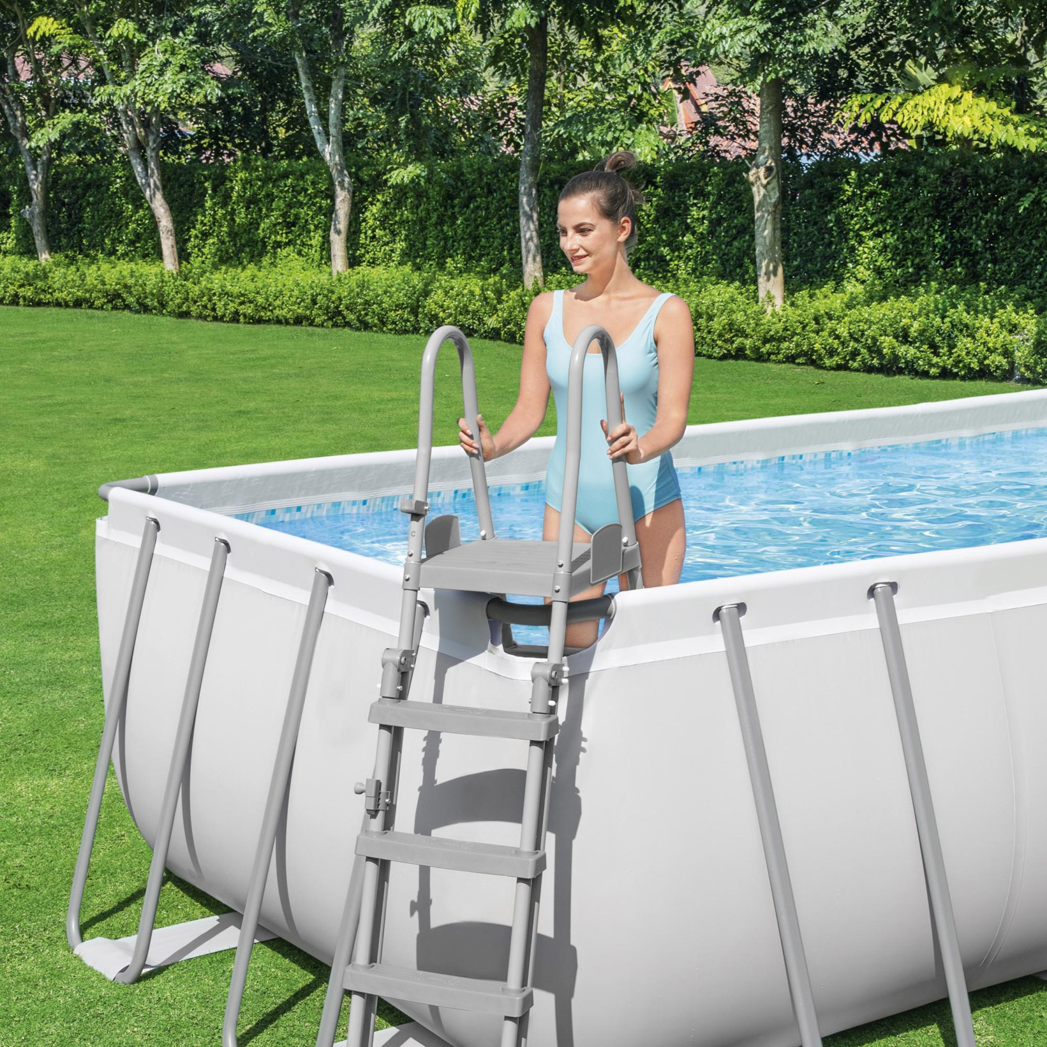 Poolpaket Bestway Power Steel 6,4 x 2,74 m Stålramspool Ovanmark med Filterpump