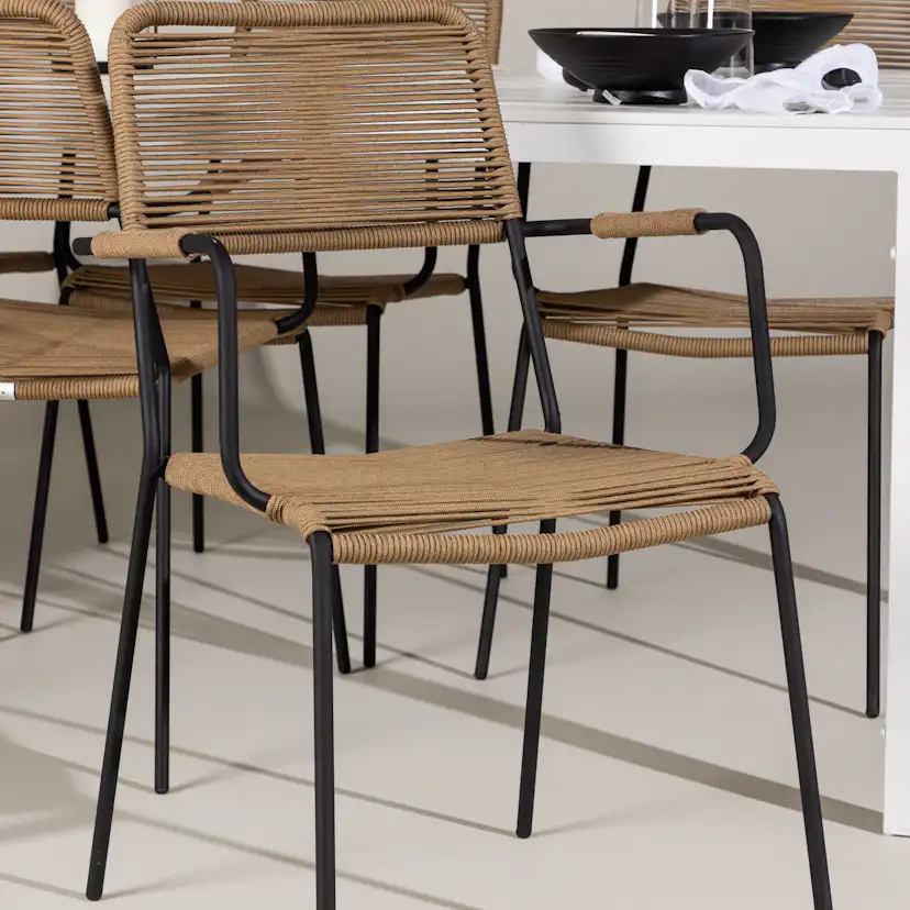 Break Dining Table - White / White Aintwood +Lindos - Armch Trädgårdsgrupp Venture Home Break med 6 Lindos Karmstolar